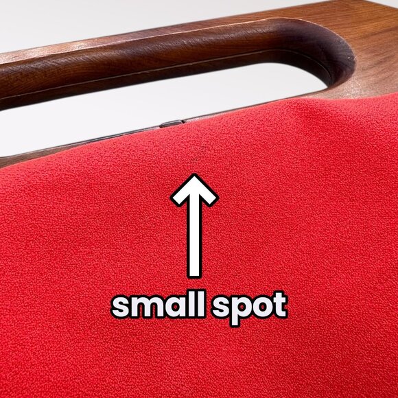 Vintage Trimingham’s Bermuda Bag Wooden Handle Handbag Mini Purse Red - Picture 9 of 10